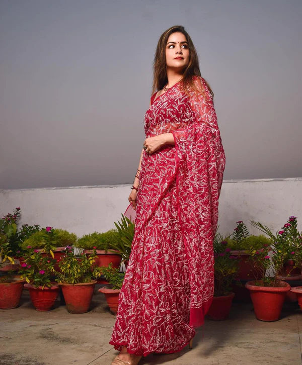 Buy For Designer & Silk Sarees Online - The Chikankari Story